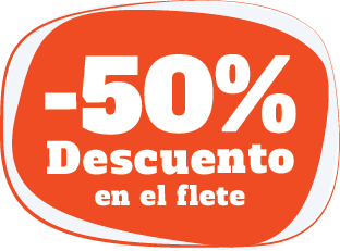-50% de Descuento en el flete