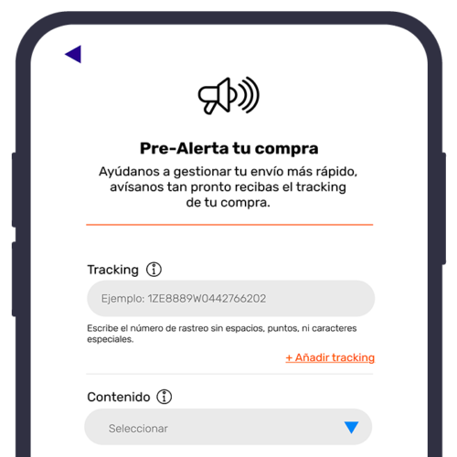 Tutorial > Pre-Alertar > Mi Casillero Internacional Kraken Courier Kraken Courier App > Pre-Alertar